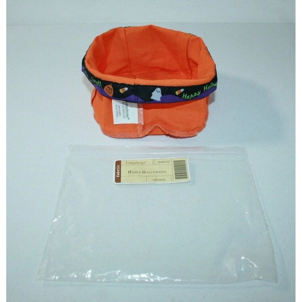 Longaberger 2004 Happy Halloween Basket Liner Orange‎ NEW